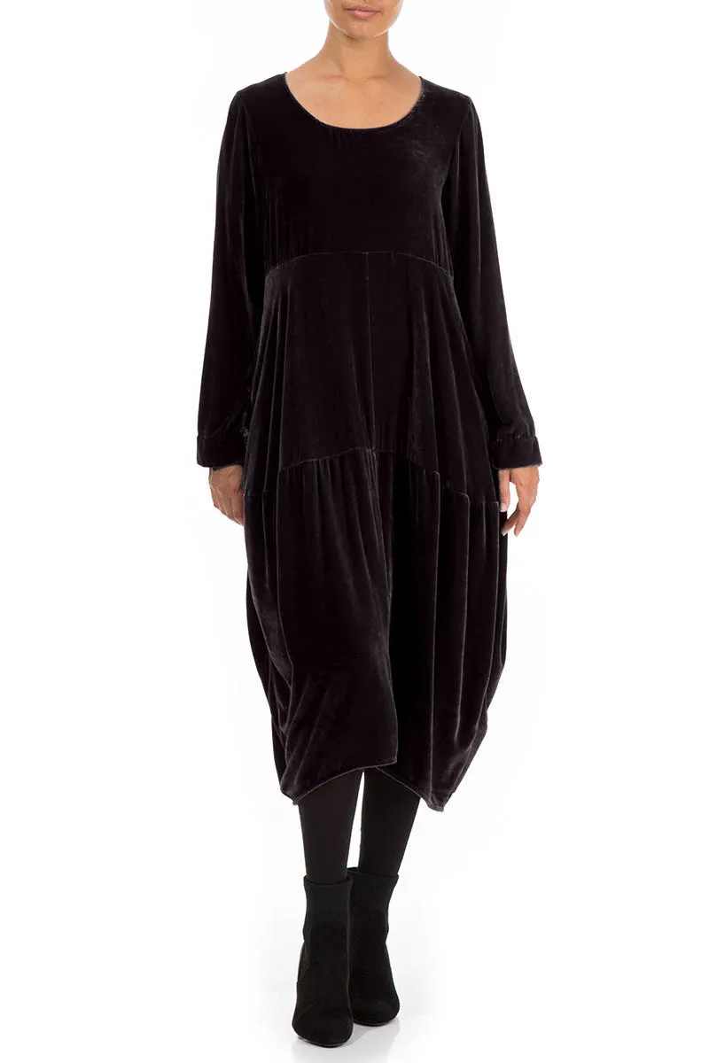 Balloon Vintage Violet Silk Velvet Dress