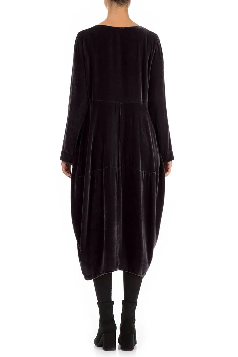 Balloon Vintage Violet Silk Velvet Dress