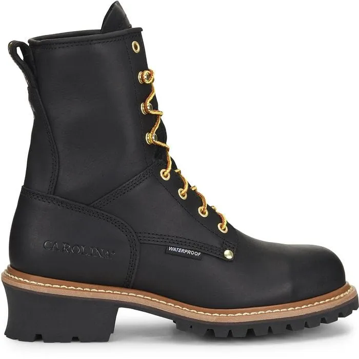 Carolina Men's Elm Black Waterproof Steel Toe Logger Boots CA9823