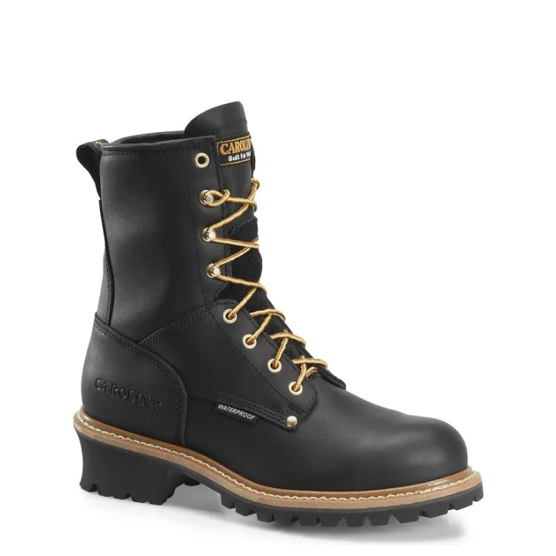 Carolina Men's Elm Black Waterproof Steel Toe Logger Boots CA9823
