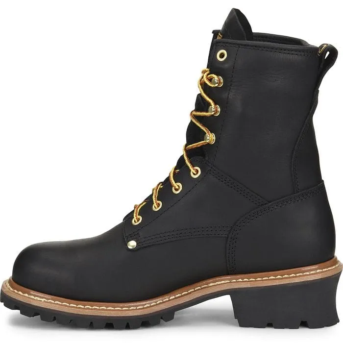 Carolina Men's Elm Black Waterproof Steel Toe Logger Boots CA9823