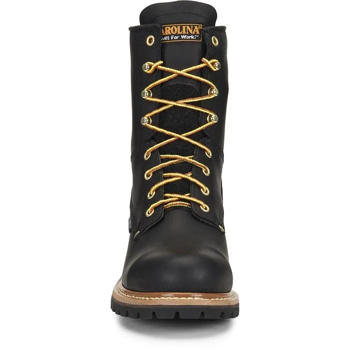 Carolina Men's Elm Black Waterproof Steel Toe Logger Boots CA9823