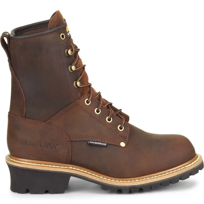 Carolina Men's Elm Brown Waterproof Steel Toe Logger Boots CA9821
