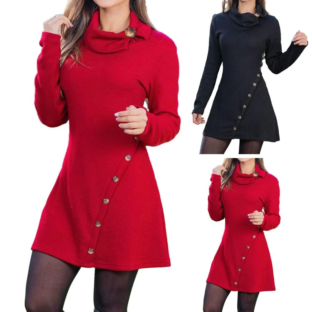 Dress Women O-neck Sexy Long Sleeve Loose Party Work Harajuku Francais Autumn Winter Vestido Streetwear Sweater