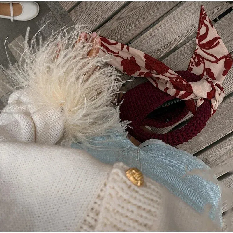 Feather Cuff Knit Sweater – Perfect for Autumn Casuals