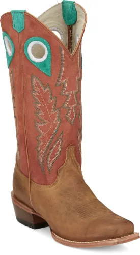 Justin Ladies 13" Cognac Lorena Blunt Toe Western Boots