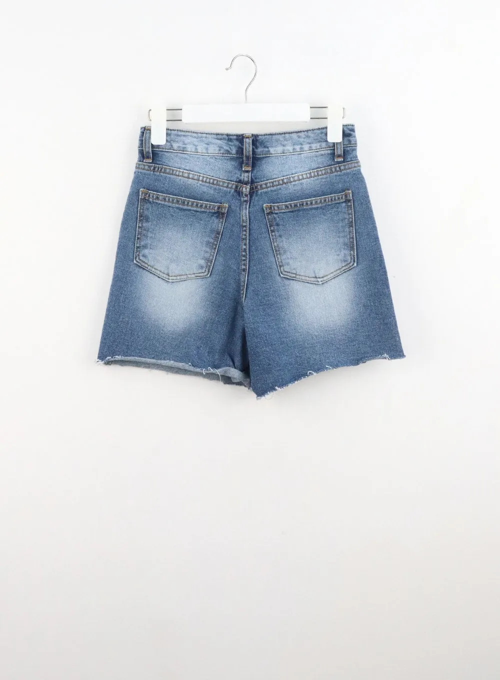 Mid-Wash Denim Shorts CU328