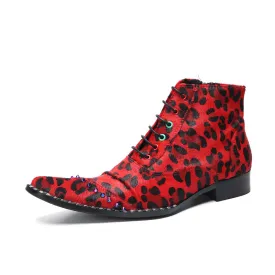 Trendy brand 2023 winter new men's high-top plus velvet fashionable short boots British style large size handsome printed Martin boots