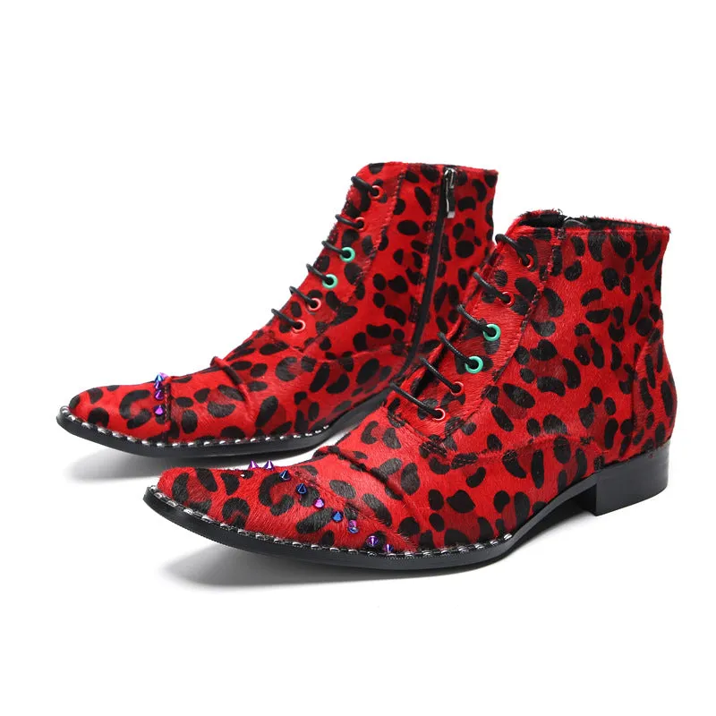 Trendy brand 2023 winter new men's high-top plus velvet fashionable short boots British style large size handsome printed Martin boots